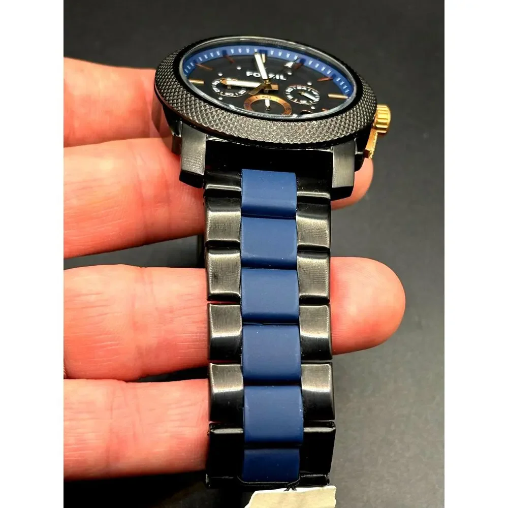 Fossil Machine FS5164 Chronograph Black Blue 45mm Men’s Watch